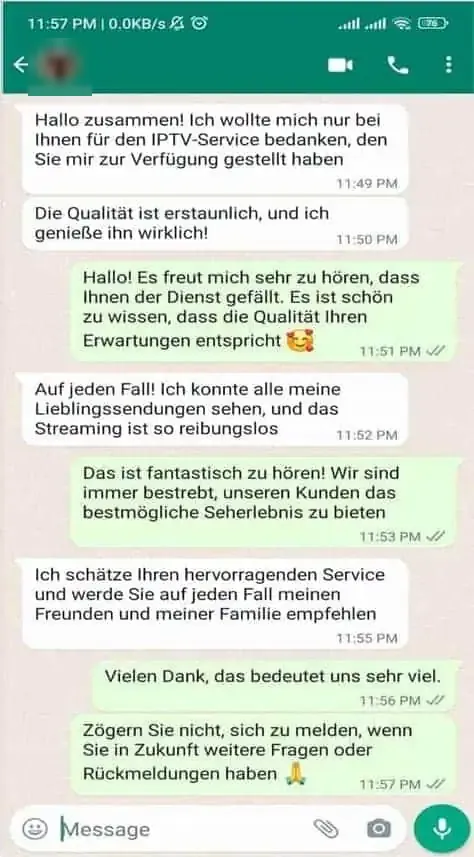 WhatsApp chat with a subscriber 1