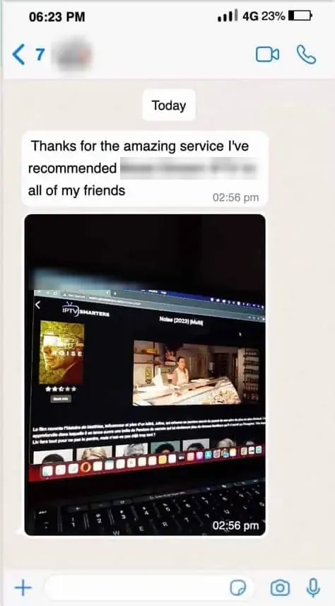 WhatsApp chat with a subscriber 6