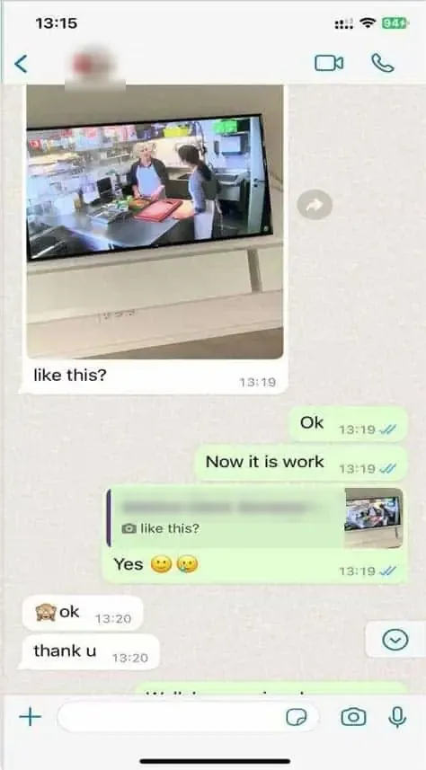 WhatsApp chat with a subscriber 7